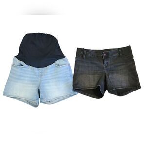 TWO Pairs Of ISABEL Maternity Jean Shorts